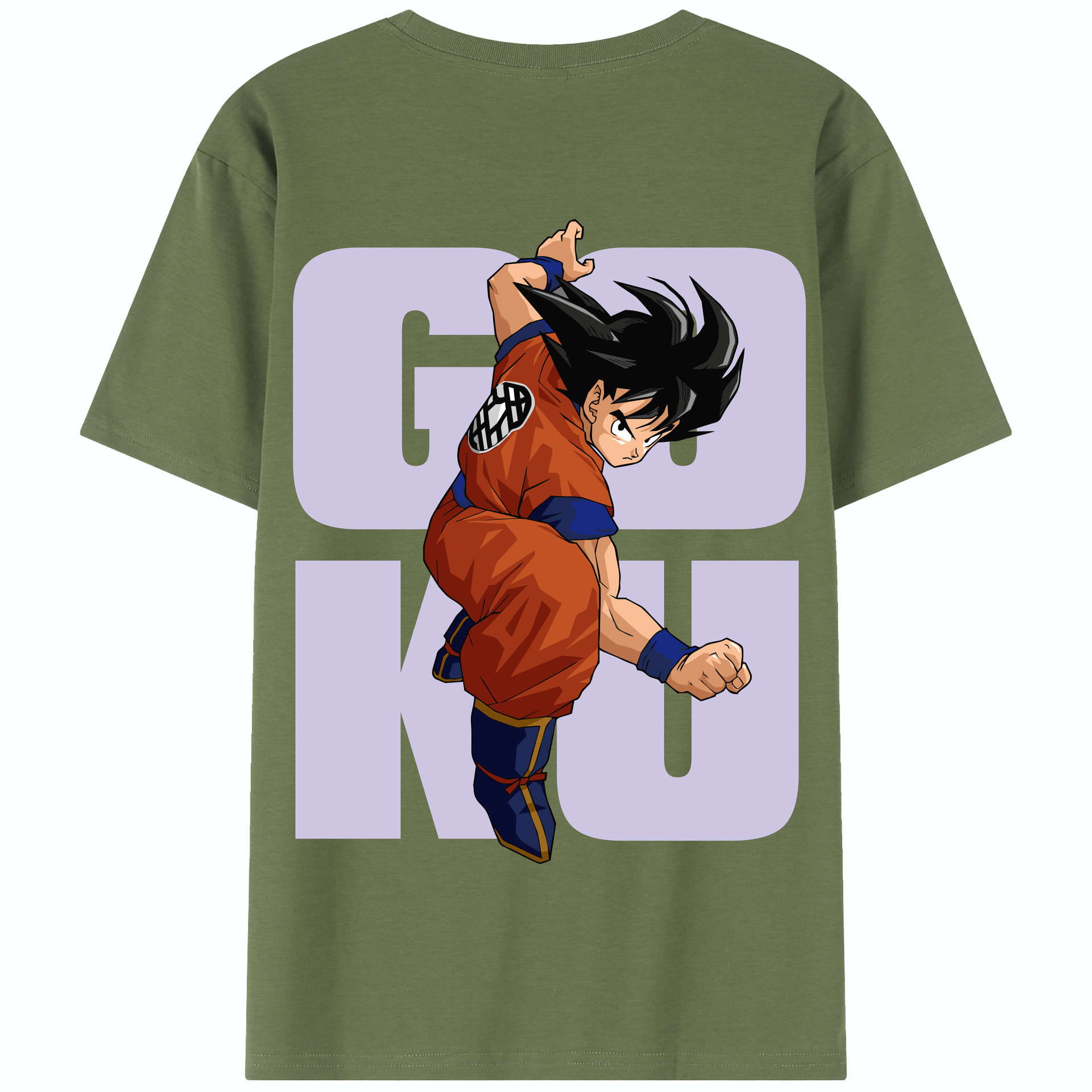 （画像用） ドラゴンボール 孫悟空（そん ごくう）Son Goku カカロット DRAGON BALL Kakarotto 綿100％半袖Tシャツ（背面プリント）